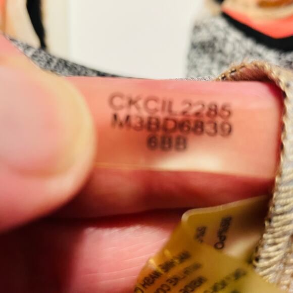 Calvin Klein Peach Swirl Abstract Print Colorful Shift Dress Women Sz 6 - Picture 14 of 14